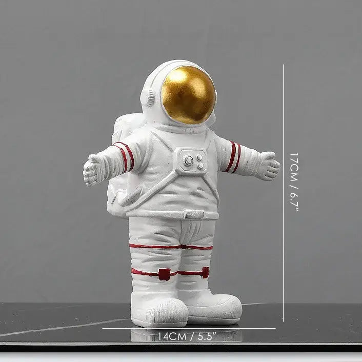 DecorBites™ Astronaut Figurines: Modern Spaceman with Moon Sculpture, Perfect Gift for Man & Boyfriend