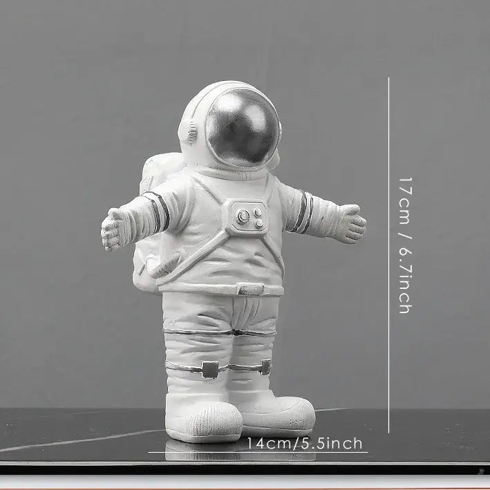 DecorBites™ Astronaut Figurines: Modern Spaceman with Moon Sculpture, Perfect Gift for Man & Boyfriend