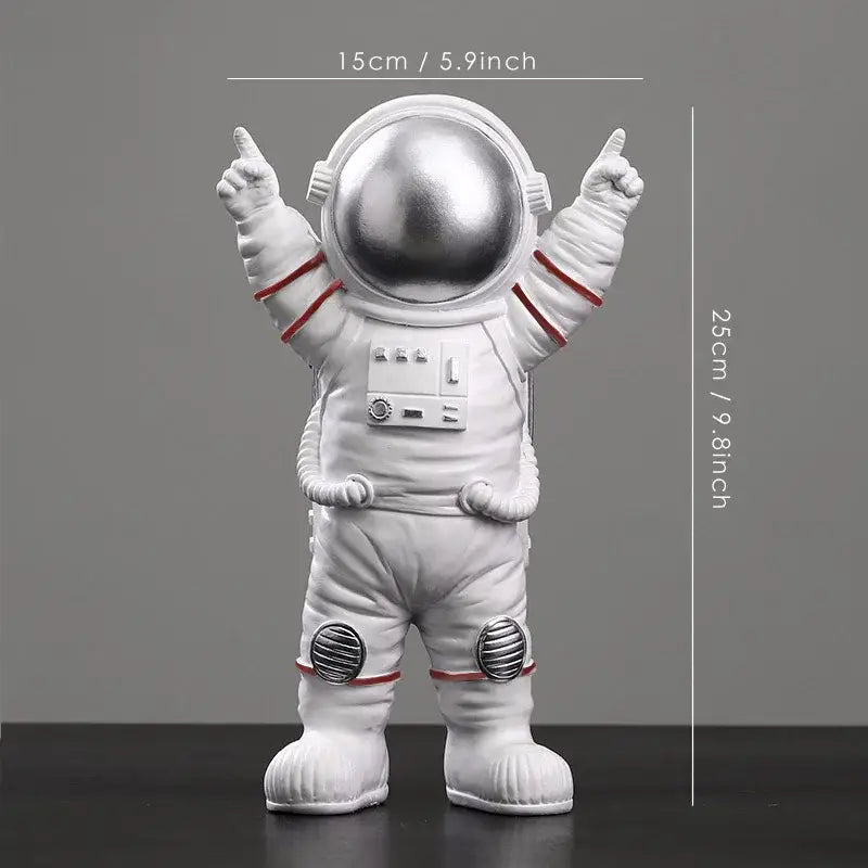 DecorBites™ Astronaut Figurines: Modern Spaceman with Moon Sculpture, Perfect Gift for Man & Boyfriend