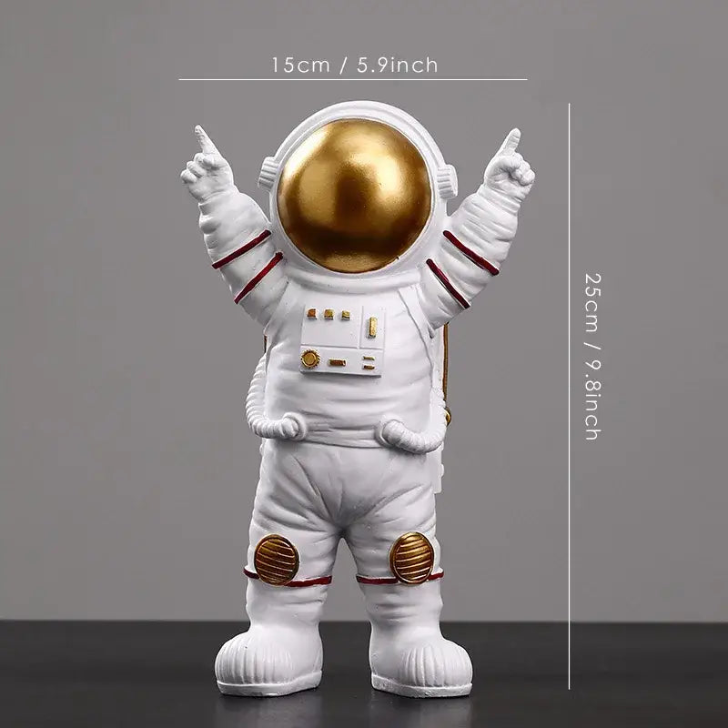 DecorBites™ Astronaut Figurines: Modern Spaceman with Moon Sculpture, Perfect Gift for Man & Boyfriend