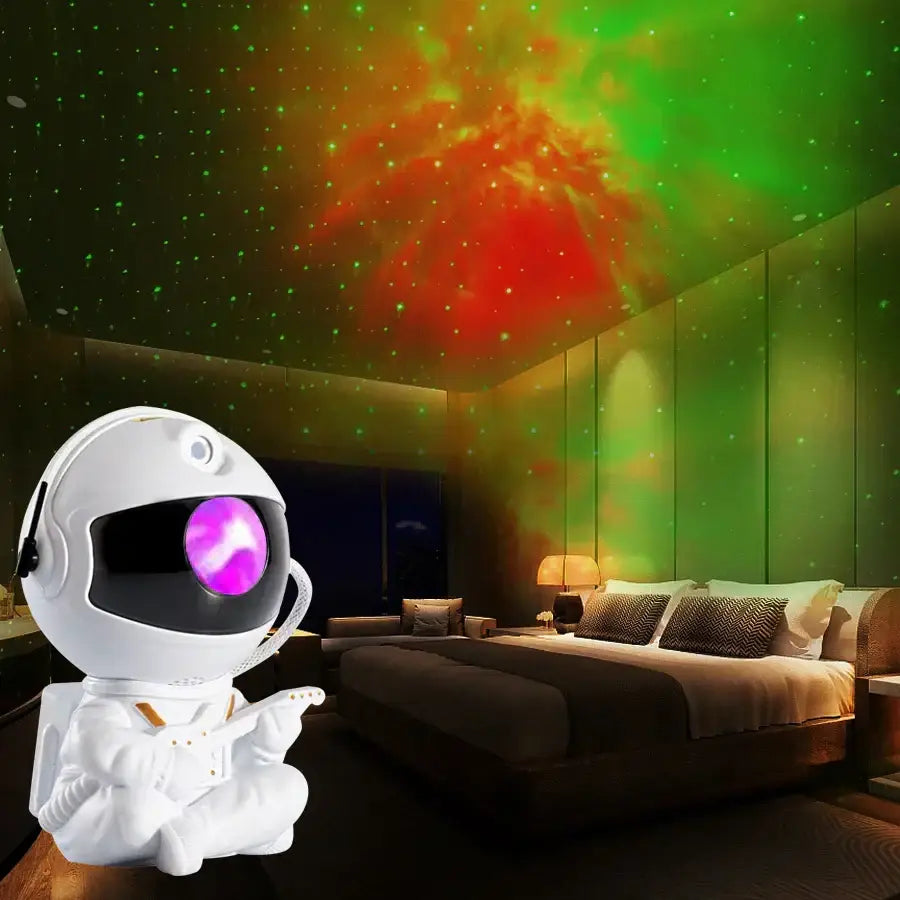 DecorBites™ Astronaut Galaxy Starry Sky Projector Night Light with Remote Control for Bedroom, Kids - Gift Ready.