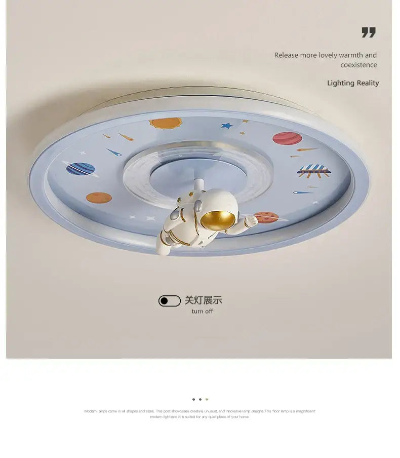 DecorBites™ Astronaut LED Ceiling Light for Kids' Room - Blue Cartoon Theme