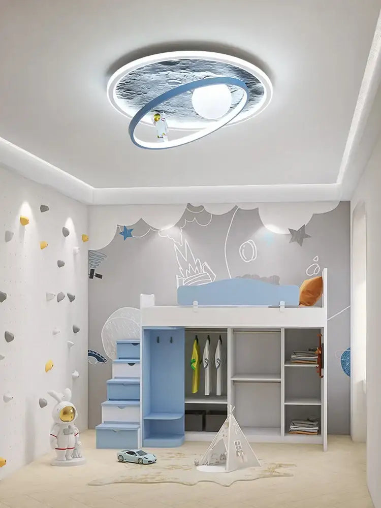 DecorBites™ Astronaut LED Chandelier: Remote Control Ceiling Pendant Light for Children's Room