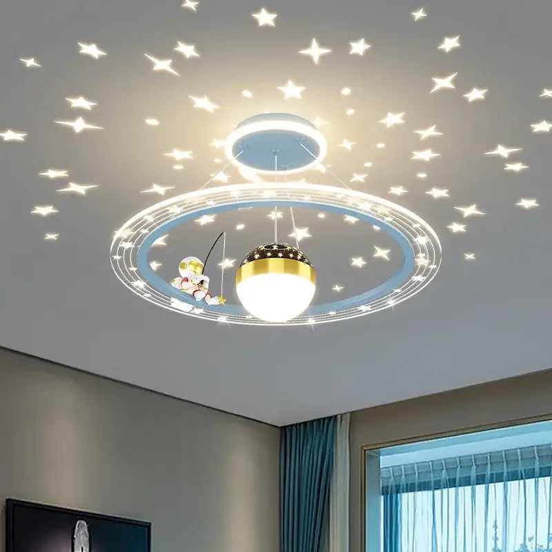 DecorBites™ Astronaut LED Chandeliers: Remote-controlled Ceiling Pendant for Children's Room, Boy's Study, Nursery