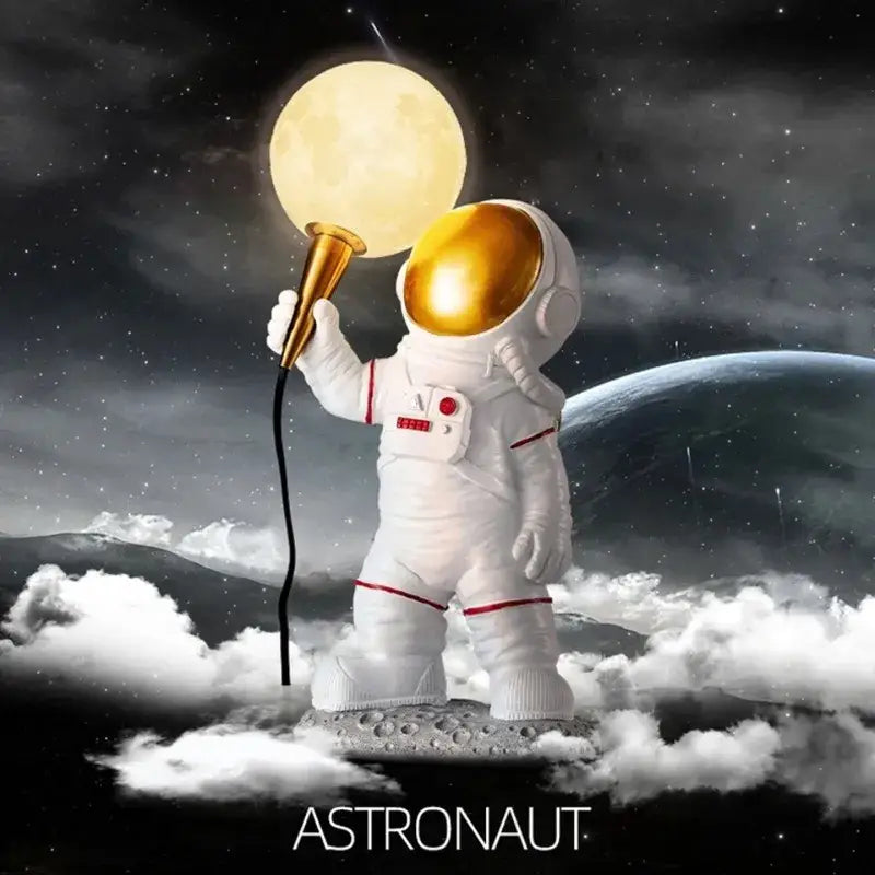 DecorBites™ Astronaut LED Table Lamp: Modern Resin Desk Light for Kids Room, Space-themed Decor