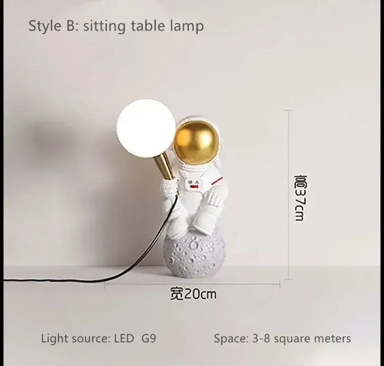 DecorBites™ Astronaut LED Table Lamp: Modern Resin Desk Light for Kids Room, Space-themed Decor