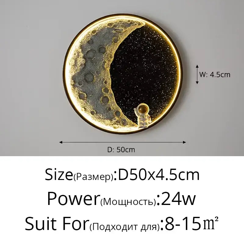 DecorBites™ Astronaut LED Wall Lamp: Modern Nordic Resin Round Decor Light