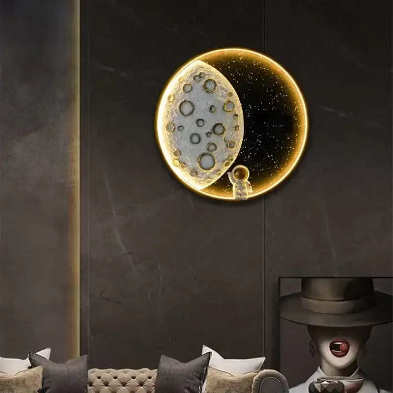 DecorBites™ Astronaut LED Wall Lamp: Modern Nordic Resin Round Decor Light