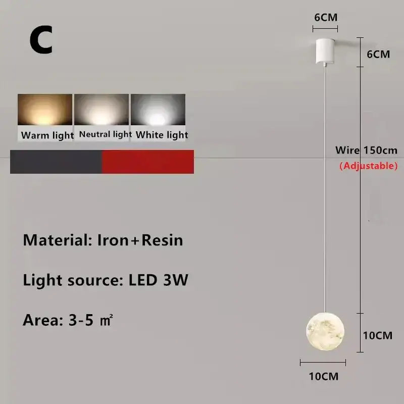 DecorBites™ Astronaut Lunar Pendant Light Modern Minimalist TV Bedroom Decor