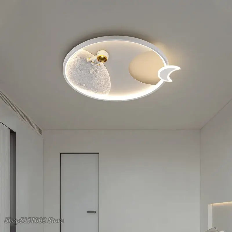 DecorBites™ Astronaut Moon Acrylic Ceiling Lamp: Modern Lighting for Home, Office, and Cafe