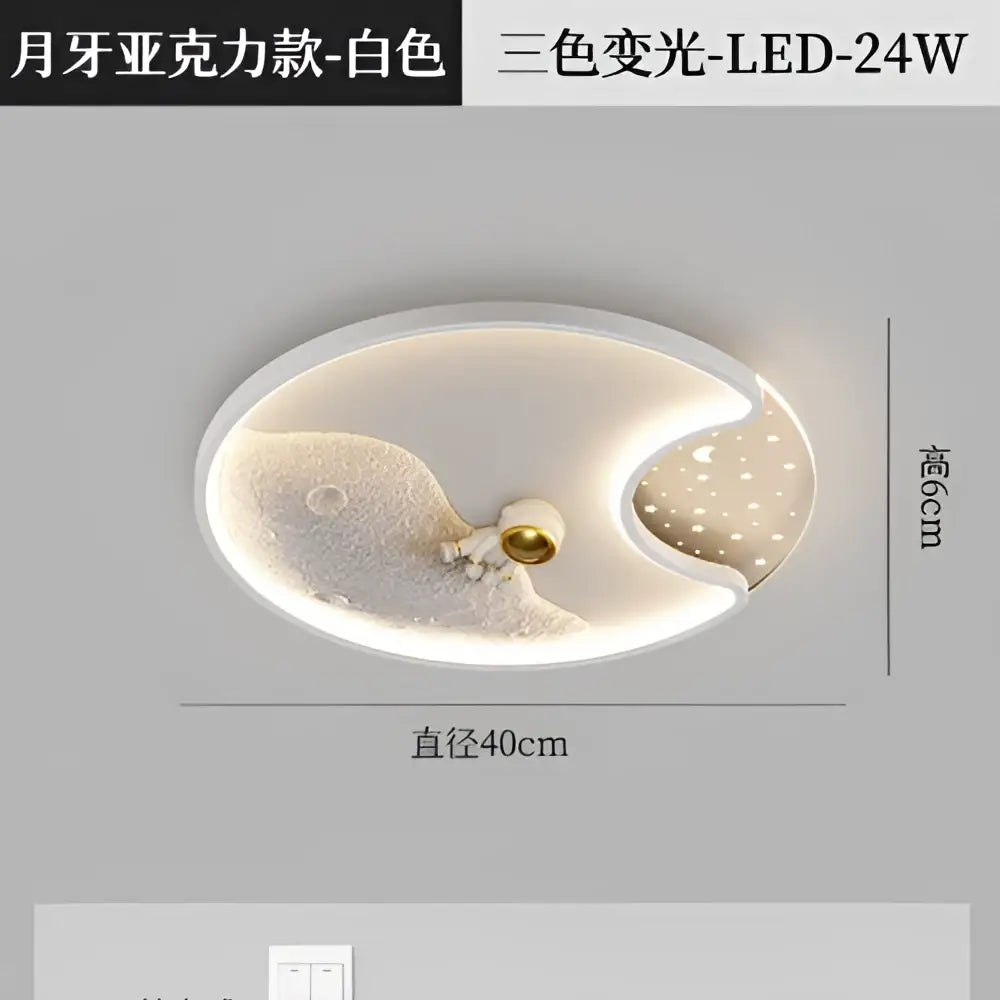 DecorBites™ Astronaut Moon Acrylic Ceiling Lamp: Modern Lighting for Home, Office, and Cafe