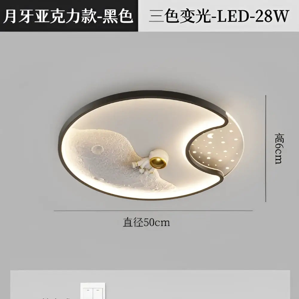 DecorBites™ Astronaut Moon Acrylic Ceiling Lamp: Modern Lighting for Home, Office, and Cafe