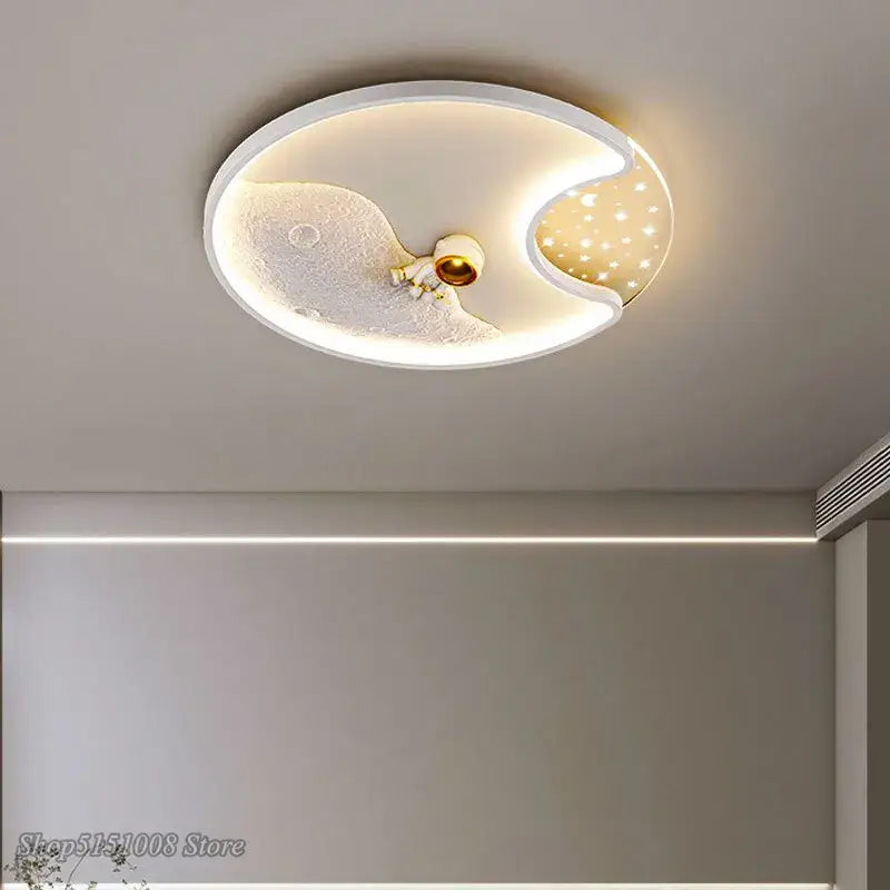 DecorBites™ Astronaut Moon Acrylic Ceiling Lamp: Modern Lighting for Home, Office, and Cafe
