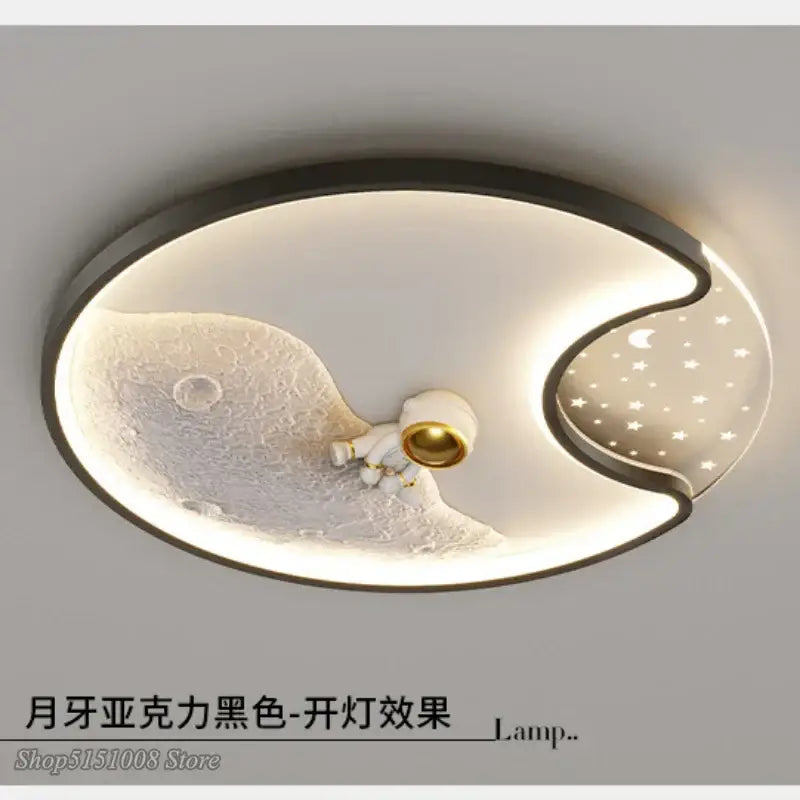 DecorBites™ Astronaut Moon Acrylic Ceiling Lamp: Modern Lighting for Home, Office, and Cafe