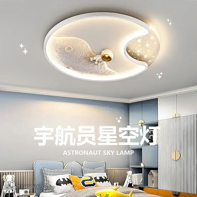 DecorBites™ Astronaut Moon Acrylic Ceiling Lamp: Modern Lighting for Home, Office, and Cafe