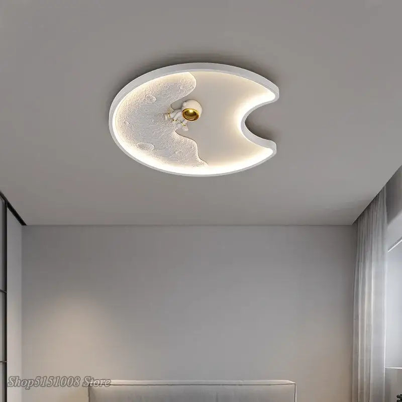DecorBites™ Astronaut Moon Acrylic Ceiling Lamp: Modern Lighting for Home, Office, and Cafe