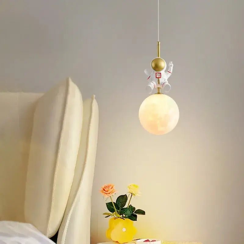 Decorbites astronaut moon pendant light for childrens room bedroom