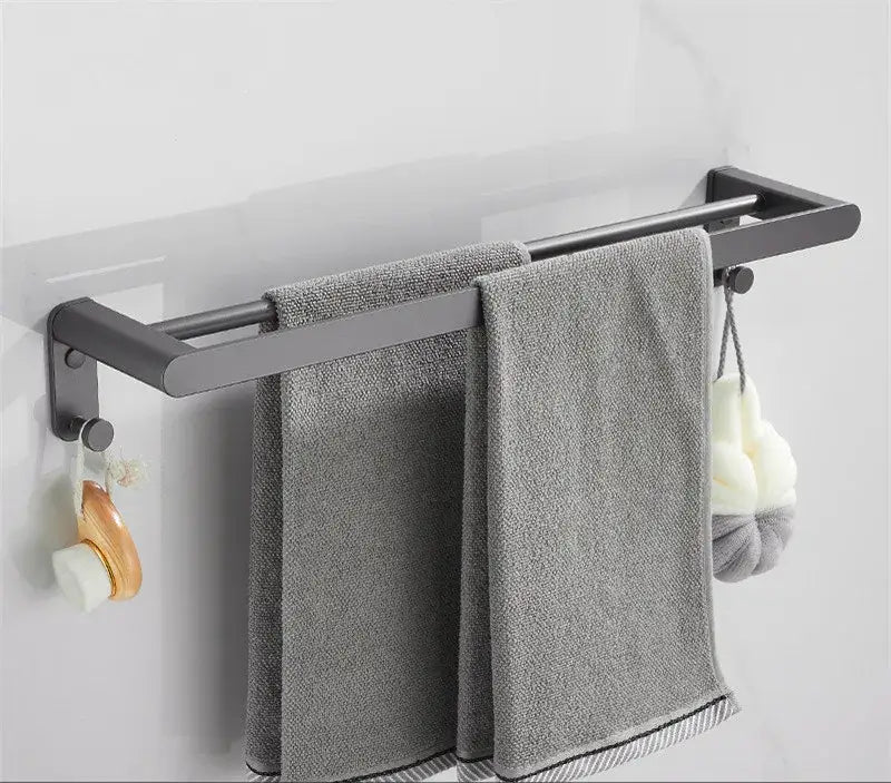 DecorBites™ Bathroom Hardware Set: Towel Rack, Shelf, Paper Holder, Towel Holder, Toilet Brush Holder