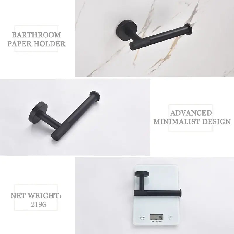 DecorBites™ Bathroom Hardware Set: Towel Rack, Toilet Brush, Paper Holder, Soap Dispenser, Towel Bar, Hook