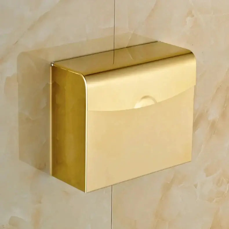 DecorBites™ Bathroom Paper Phone Holder Shelf Towel Rack Toilet Tissue Box Silver Gold