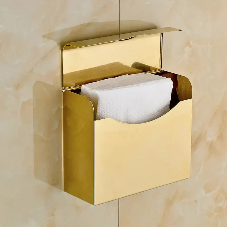DecorBites™ Bathroom Paper Phone Holder Shelf Towel Rack Toilet Tissue Box Silver Gold