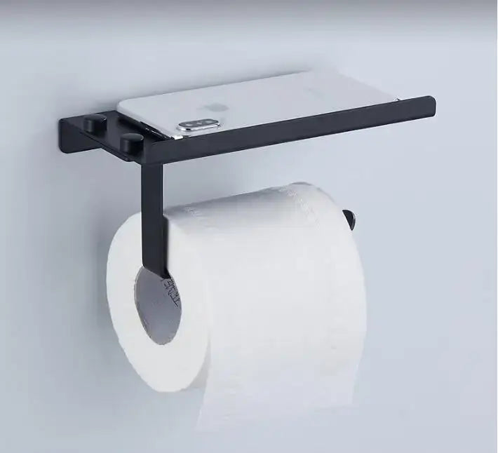 DecorBites™ Bathroom Paper Phone Holder Shelf Towel Rack Toilet Tissue Box Silver Gold