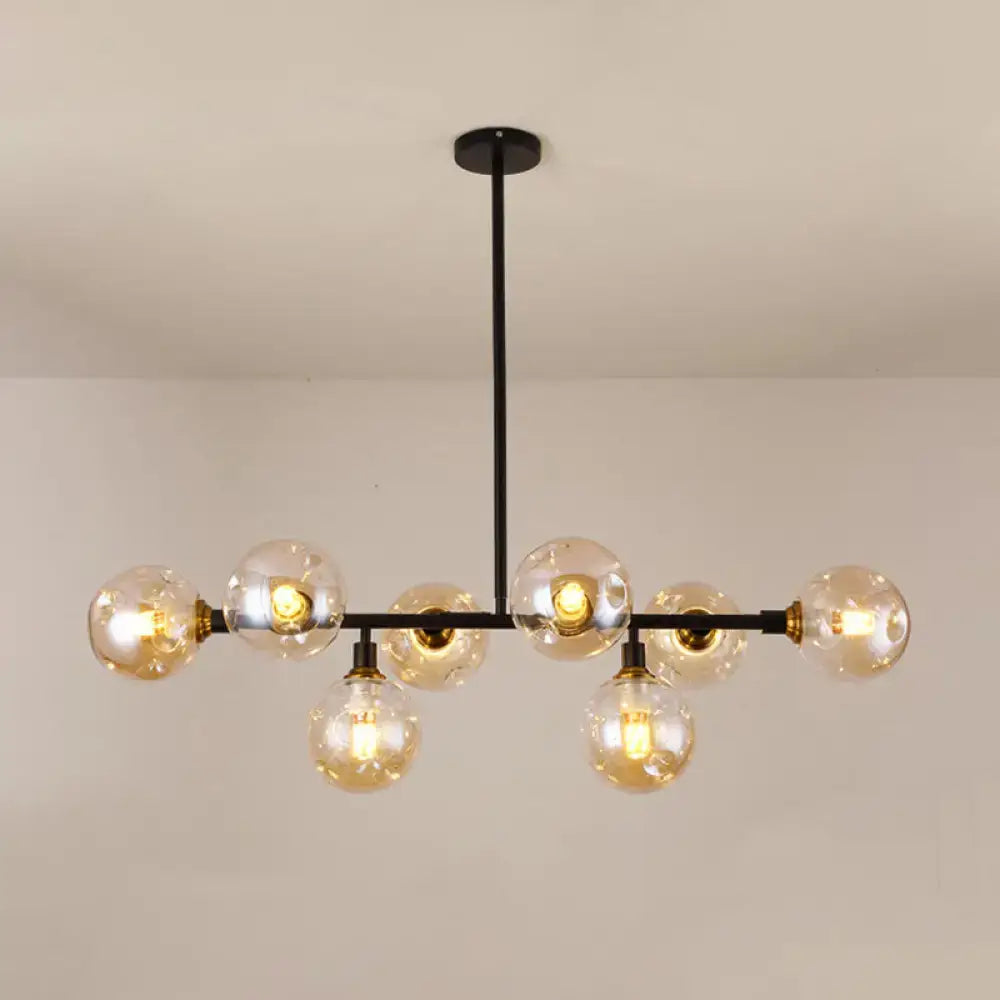 DecorBites™ Black Dimpled Glass Ball Pendant Light for Modern Dining Room Island