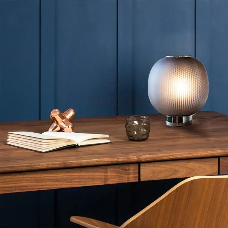 DecorBites™ Black Glass Ball Nordic Design LED Table Light for Bedroom and Living Room