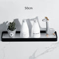 DecorBites™ Black Glass Bathroom Shelf Corner Rack, Aluminum Cosmetic Shelf for Shower Room