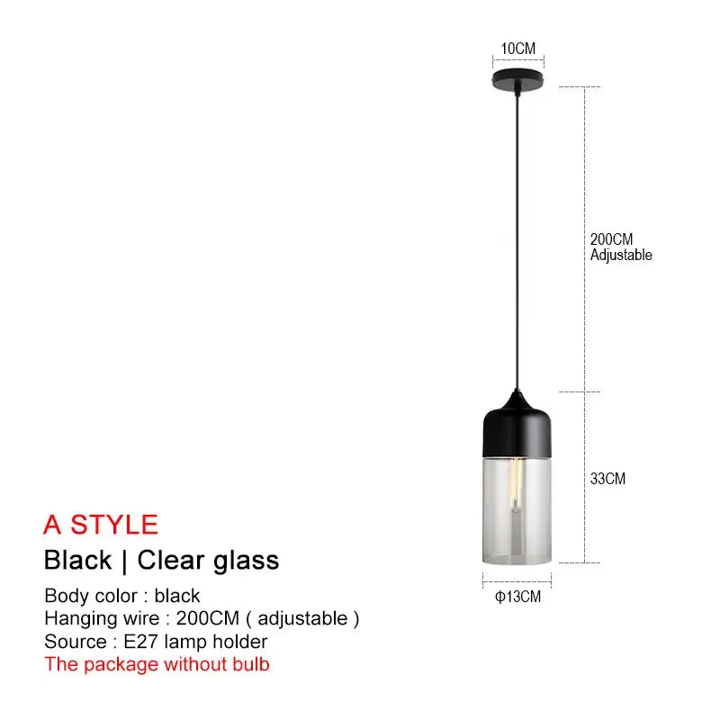 DecorBites™ Black Glass Pendant Lights: Modern Nordic Chandelier for Dining Room, Kitchen, Bedroom, and Restaurant