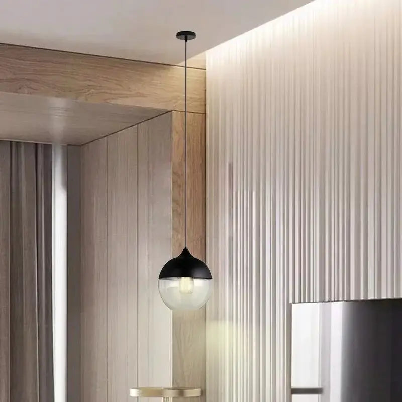 DecorBites™ Black Glass Pendant Lights: Modern Nordic Chandelier for Dining Room, Kitchen, Bedroom, and Restaurant