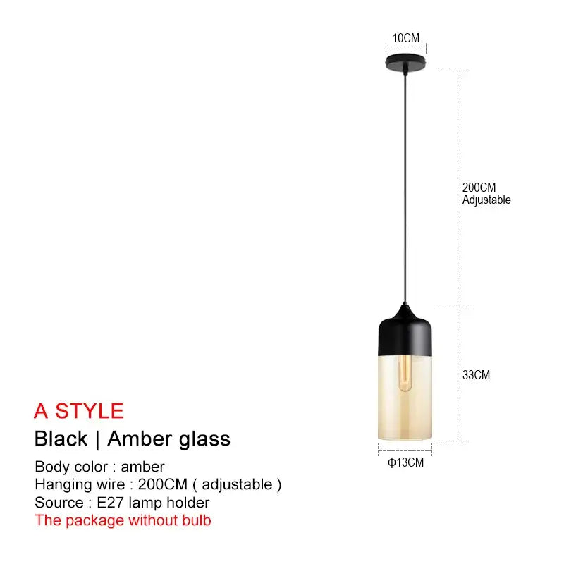 DecorBites™ Black Glass Pendant Lights: Modern Nordic Chandelier for Dining Room, Kitchen, Bedroom, and Restaurant