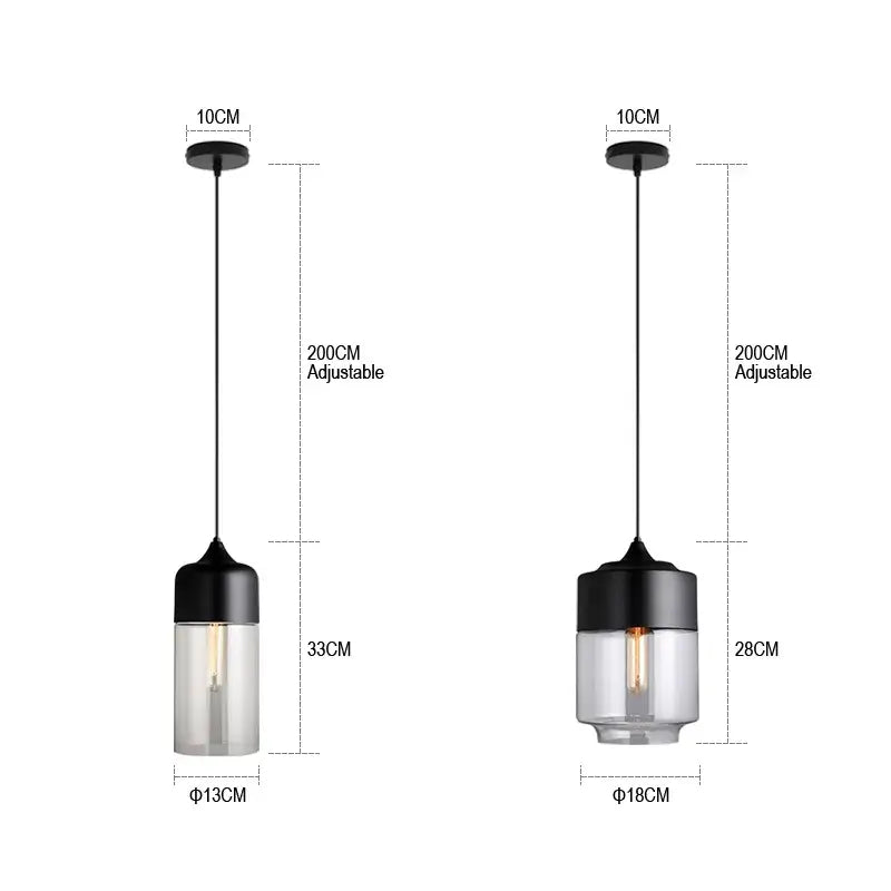 DecorBites™ Black Glass Pendant Lights: Modern Nordic Chandelier for Dining Room, Kitchen, Bedroom, and Restaurant