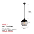 DecorBites™ Black Glass Pendant Lights: Modern Nordic Chandelier for Dining Room, Kitchen, Bedroom, and Restaurant