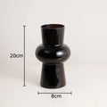 DecorBites™ Black Glass Vase with Artificial Flowers for Stylish Room Decor