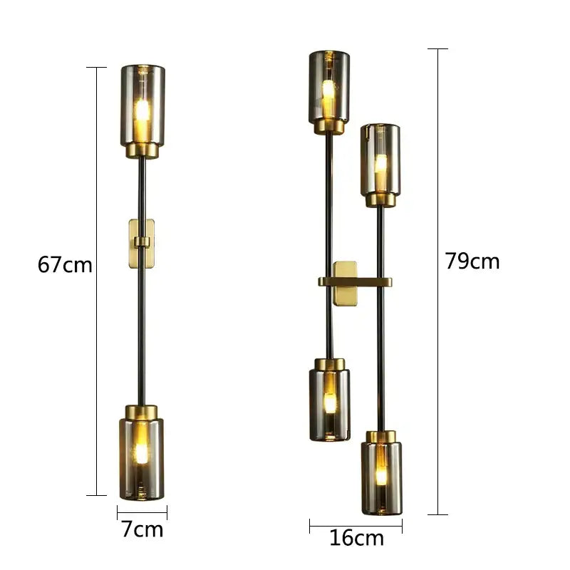 DecorBites™ Black Glass Wall Lamp: Modern Retro Nordic Sconce for Living Room Bedroom Decor