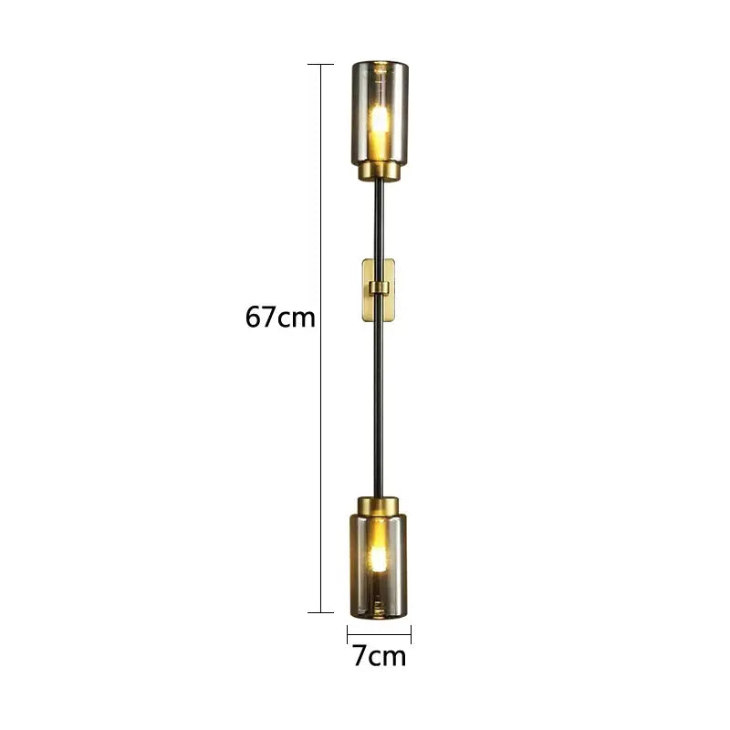 DecorBites™ Black Glass Wall Lamp: Modern Retro Nordic Sconce for Living Room Bedroom Decor