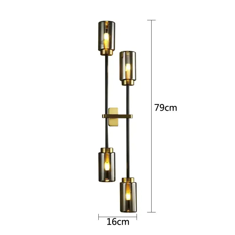 DecorBites™ Black Glass Wall Lamp: Modern Retro Nordic Sconce for Living Room Bedroom Decor