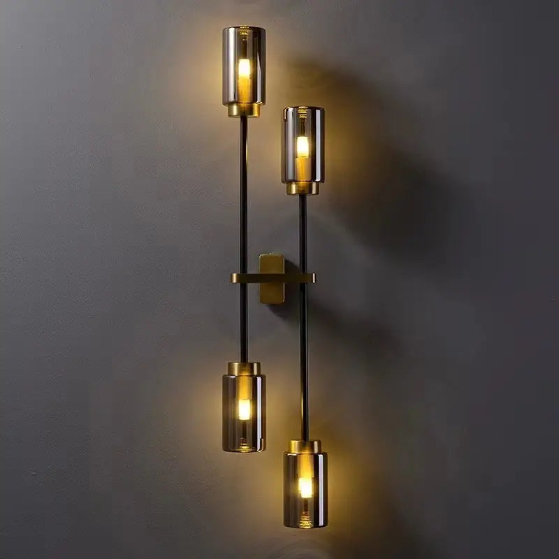 DecorBites™ Black Glass Wall Lamp: Modern Retro Nordic Sconce for Living Room Bedroom Decor