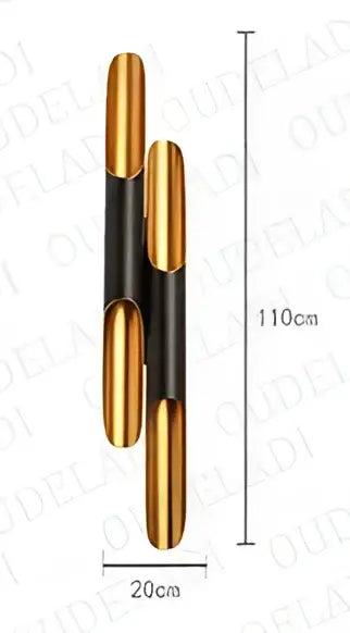 DecorBites™ Black Gold Aluminum Tube Wall Sconce for Bedroom Living Room Decor