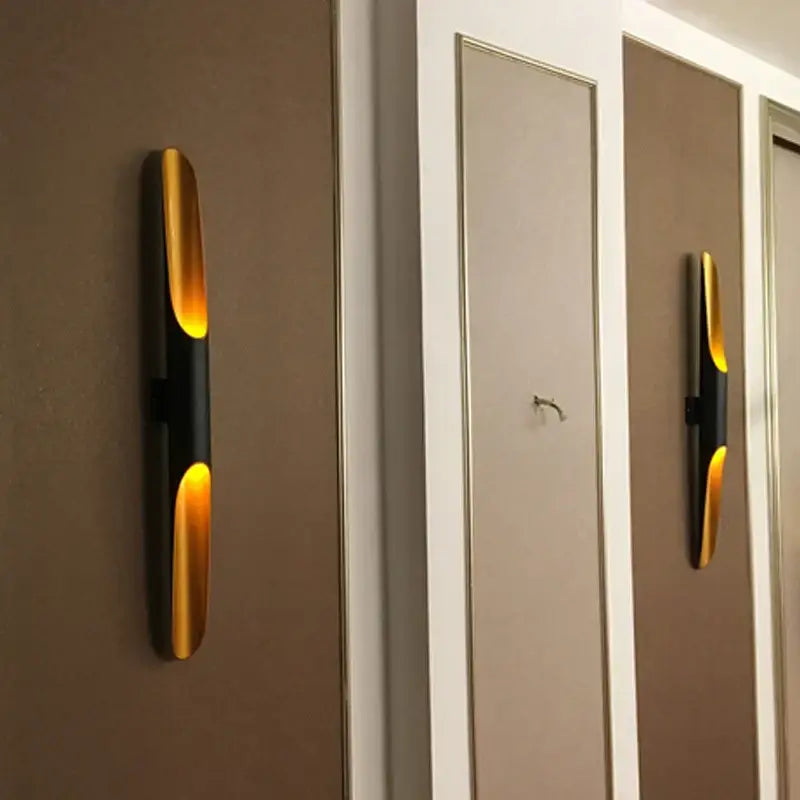 DecorBites™ Black Gold Aluminum Tube Wall Sconce for Bedroom Living Room Decor