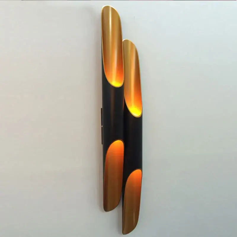 DecorBites™ Black Gold Aluminum Tube Wall Sconce for Bedroom Living Room Decor