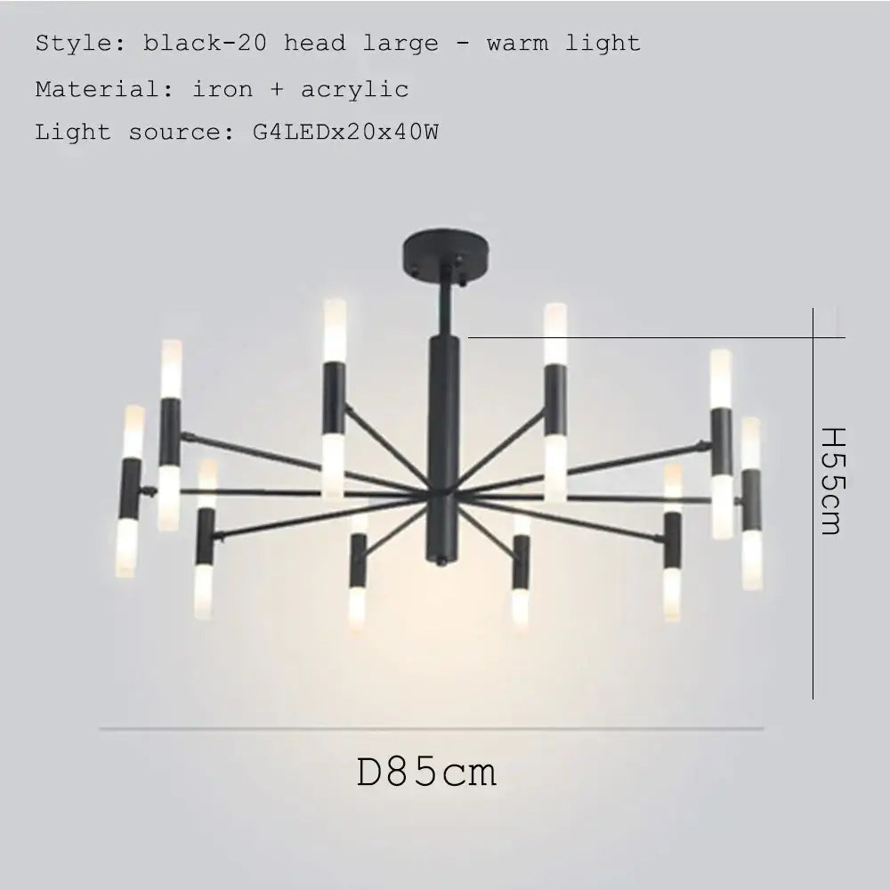 DecorBites™ Black Gold Art Decor Led Ceiling Chandelier for Modern Fashion Designer Home