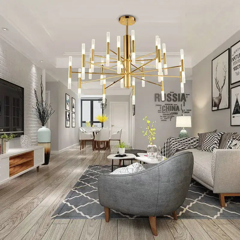 DecorBites™ Black Gold Art Decor Led Ceiling Chandelier for Modern Fashion Designer Home