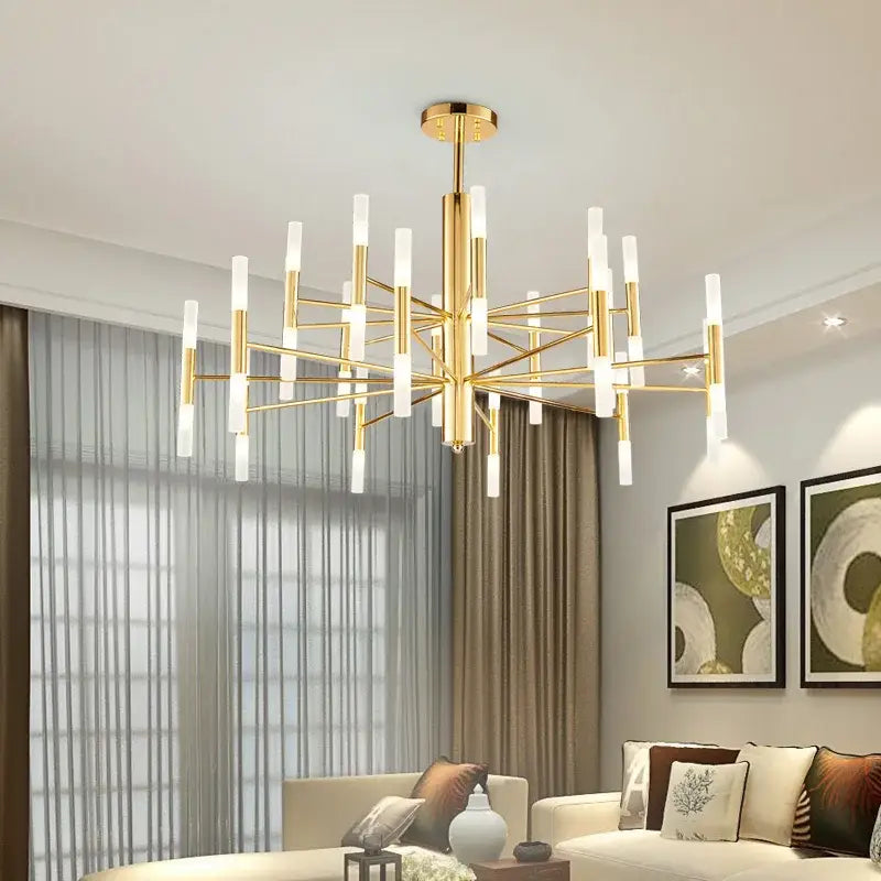 DecorBites™ Black Gold Art Decor Led Ceiling Chandelier for Modern Fashion Designer Home