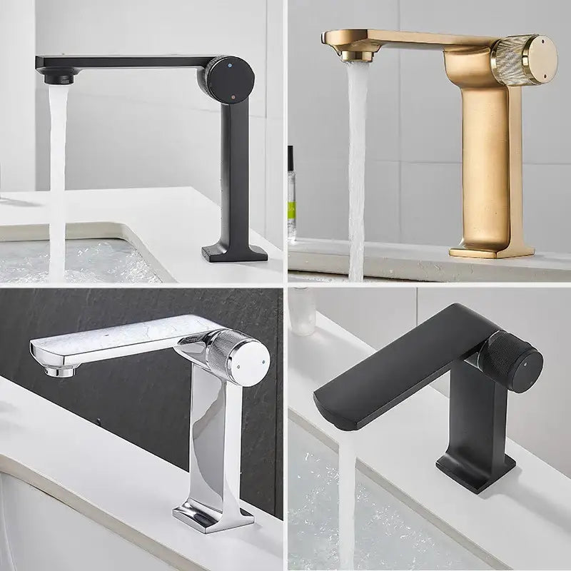 DecorBites™ Black Gold Basin Faucet Deck Mounted Mixer Tap for Modern Bathroom Sink