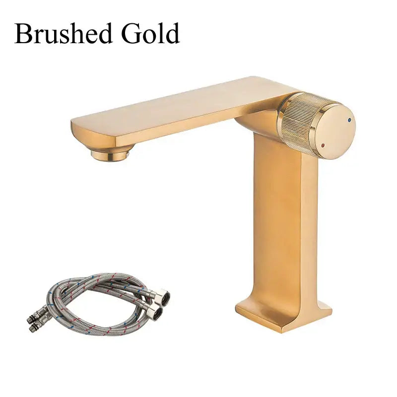 DecorBites™ Black Gold Basin Faucet Deck Mounted Mixer Tap for Modern Bathroom Sink