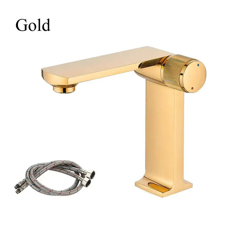 DecorBites™ Black Gold Basin Faucet Deck Mounted Mixer Tap for Modern Bathroom Sink