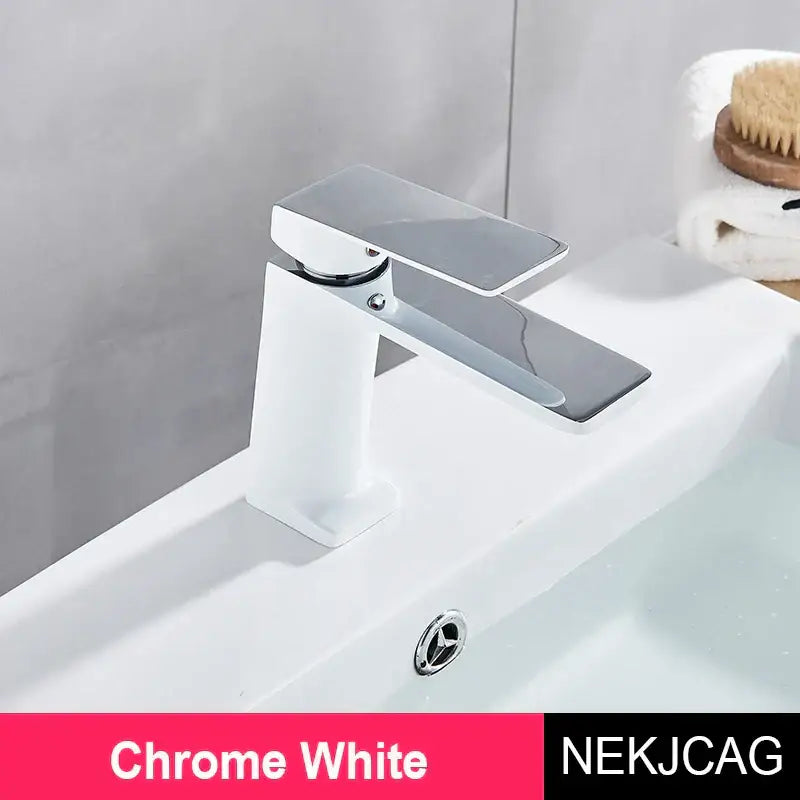 DecorBites™ Black Gold Basin Faucet: Stylish Deck Mounted Bathroom Sink Faucet with Gold Handle