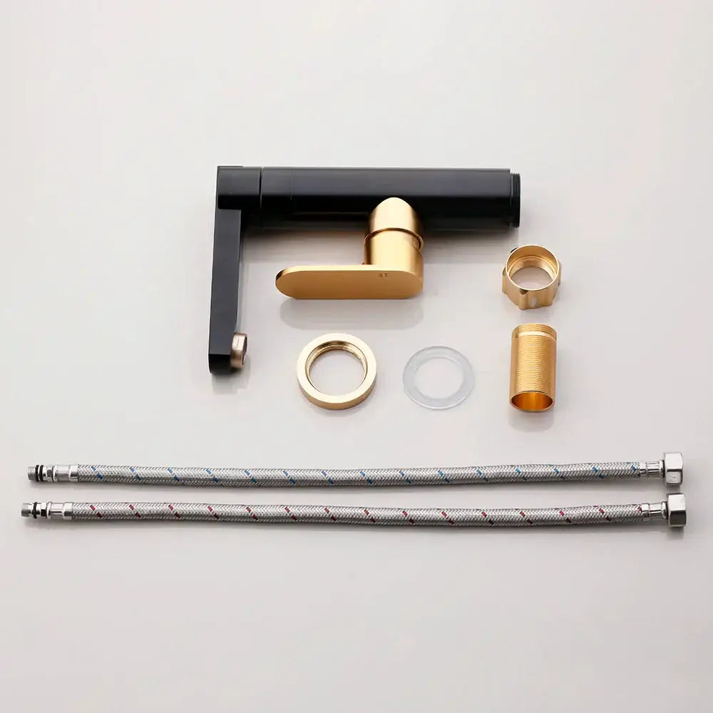 DecorBites™ Black Gold Bathroom Faucet: Luxury Basin Sink Mixer Tap - Brass Space Aluminum